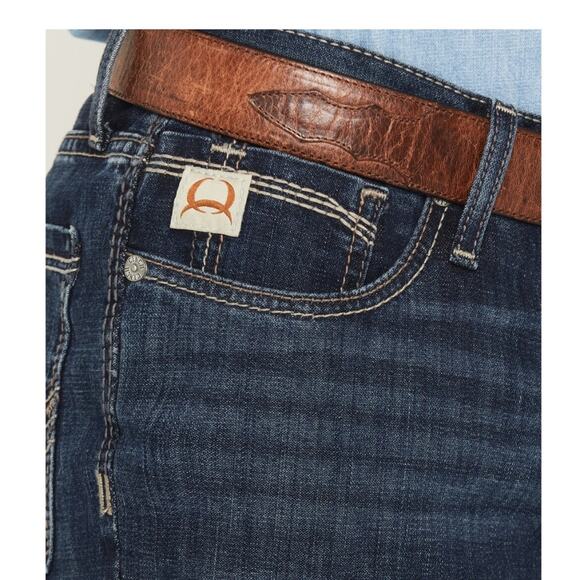 Cinch Ian Men's Dark Blue Western Bootcut Jeans - Size 34x38 - Pre-Owned - Picture 8 of 9